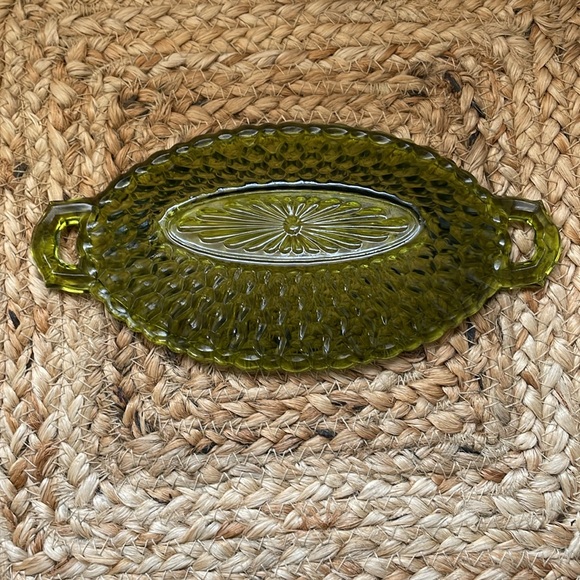 Vintage Indian GlassGreen Dish - Picture 2 of 4